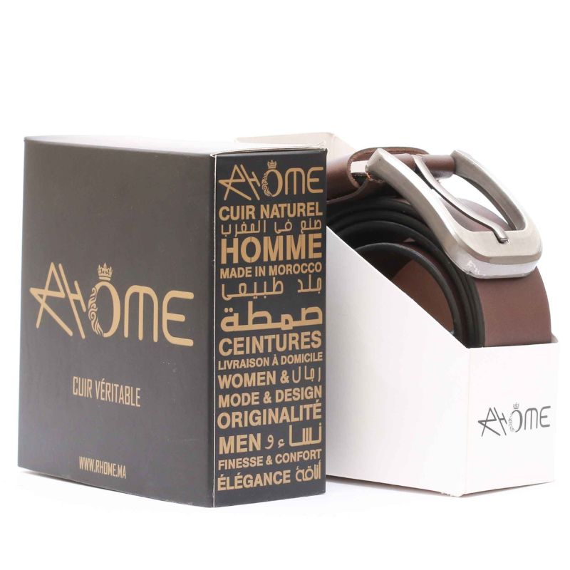 Ceinture Homme en Cuir Marron - Robuste