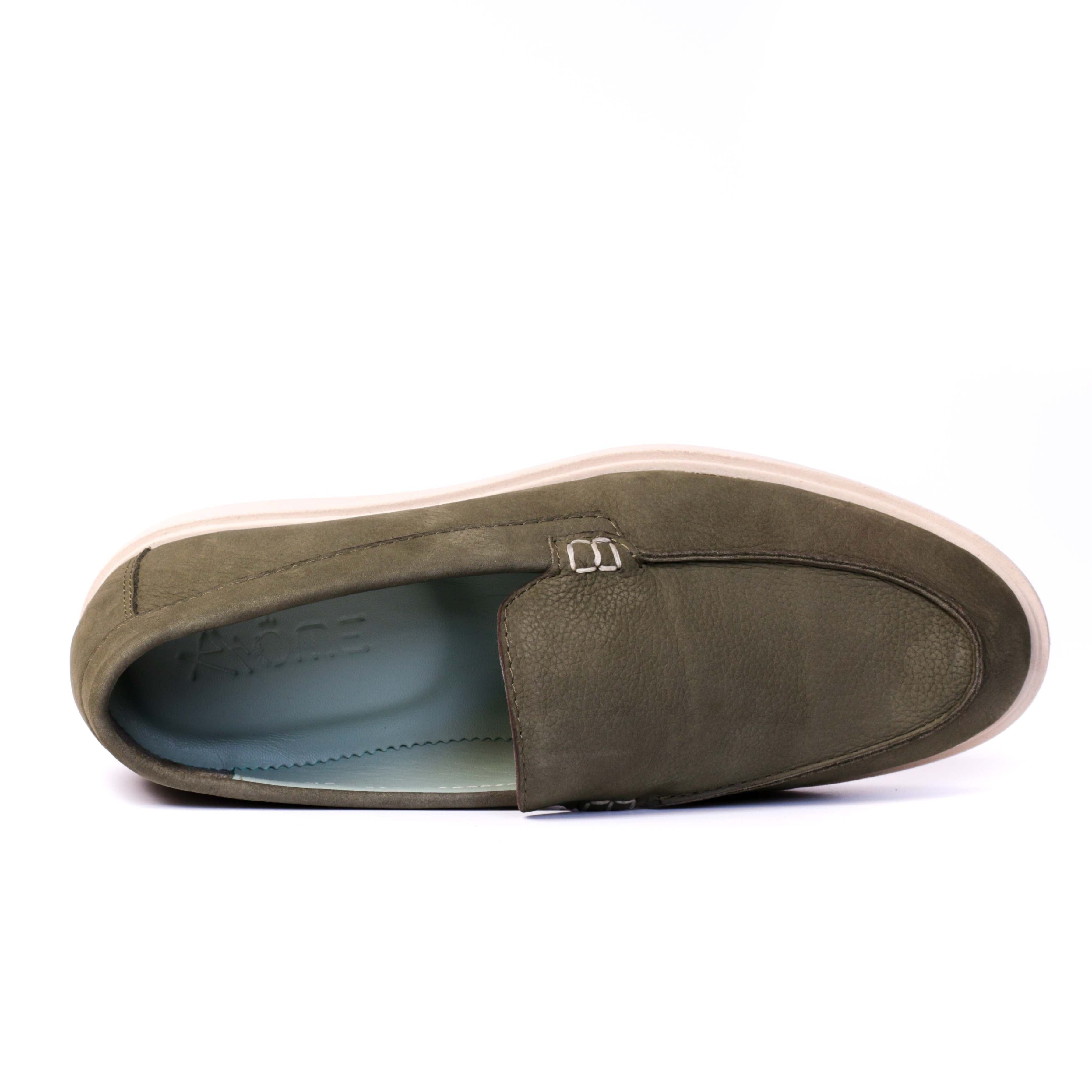 010 Mocassins Summer en nubuck Kaki