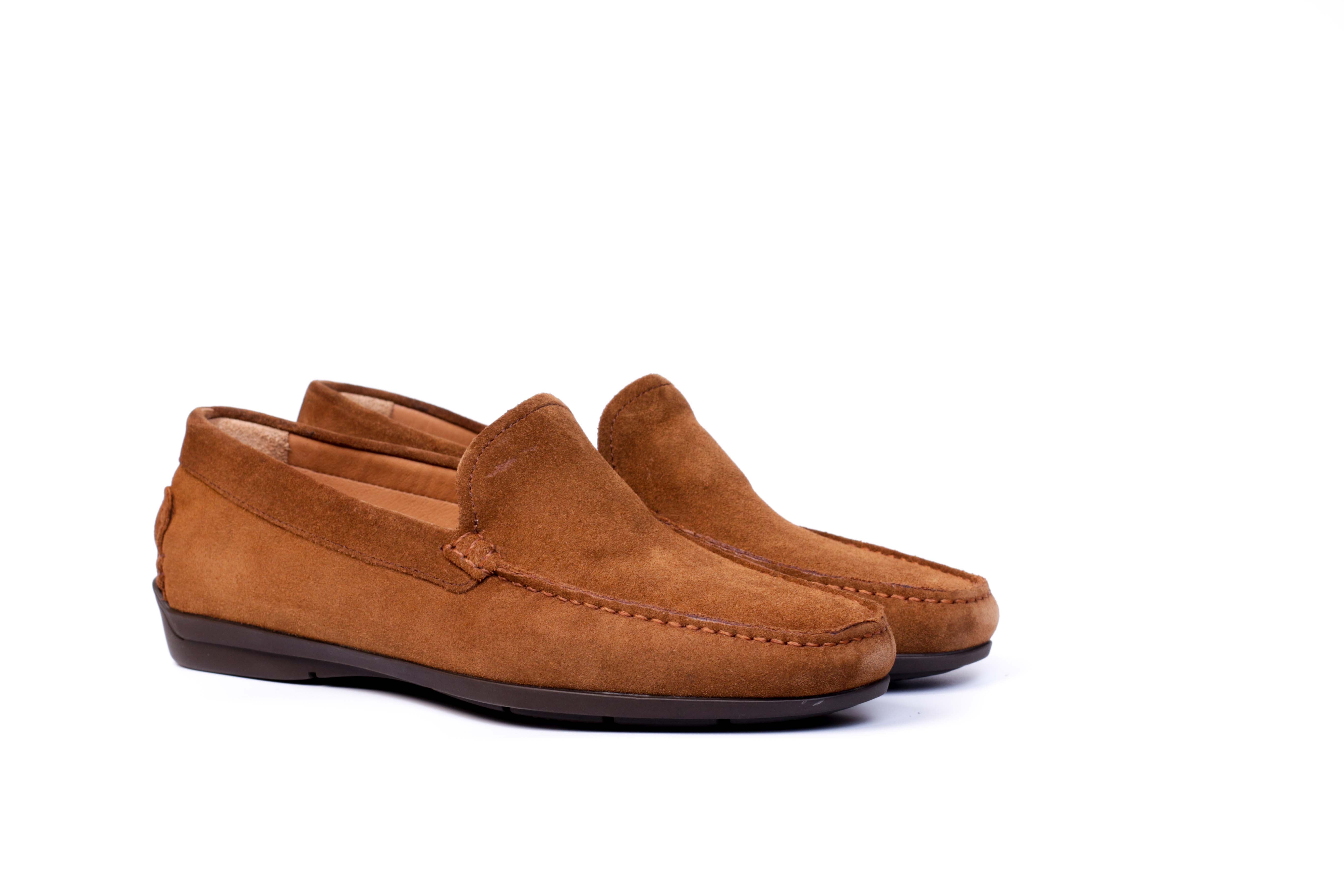 046 Mocassin en Daim Marron