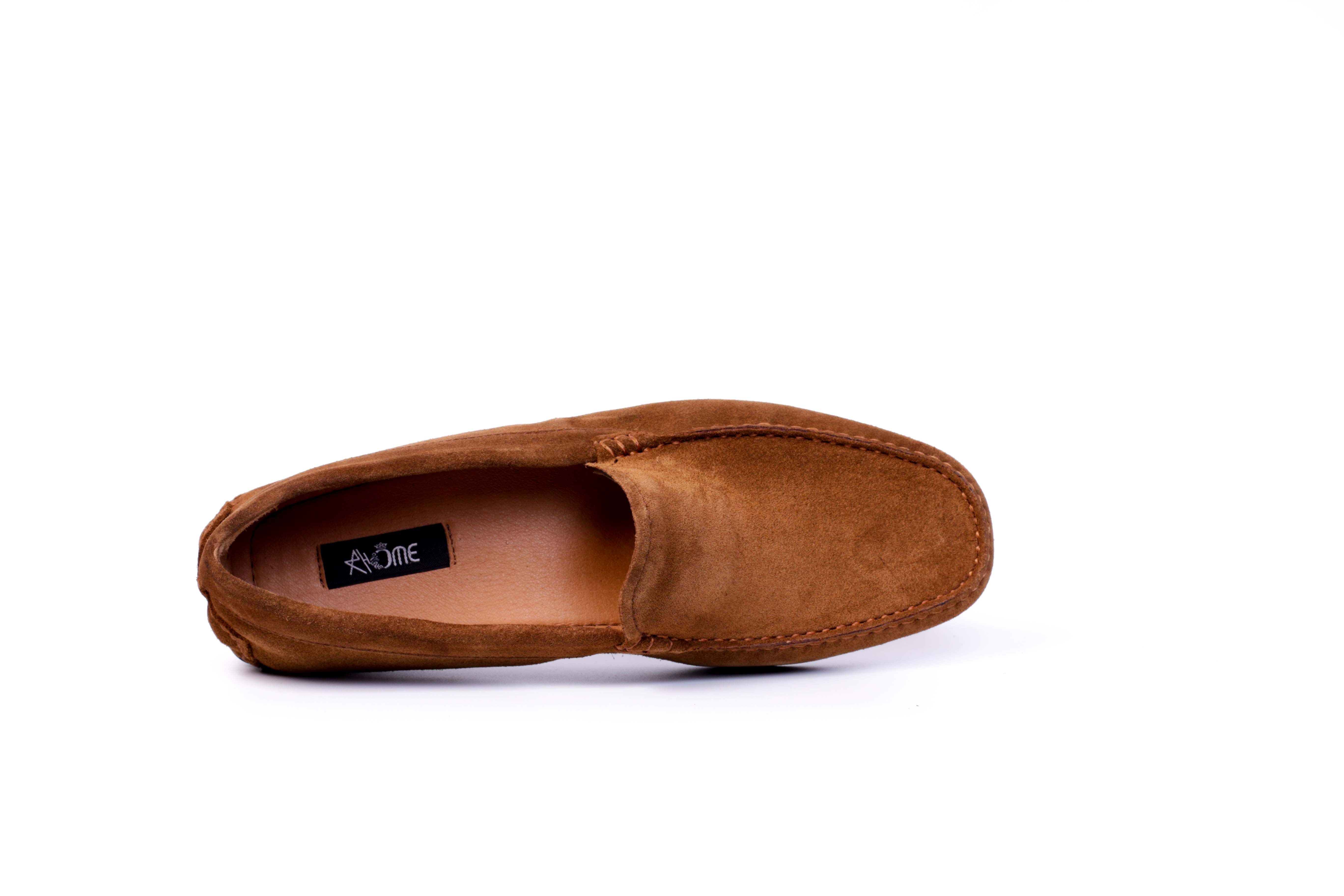 046 Mocassin en Daim Marron