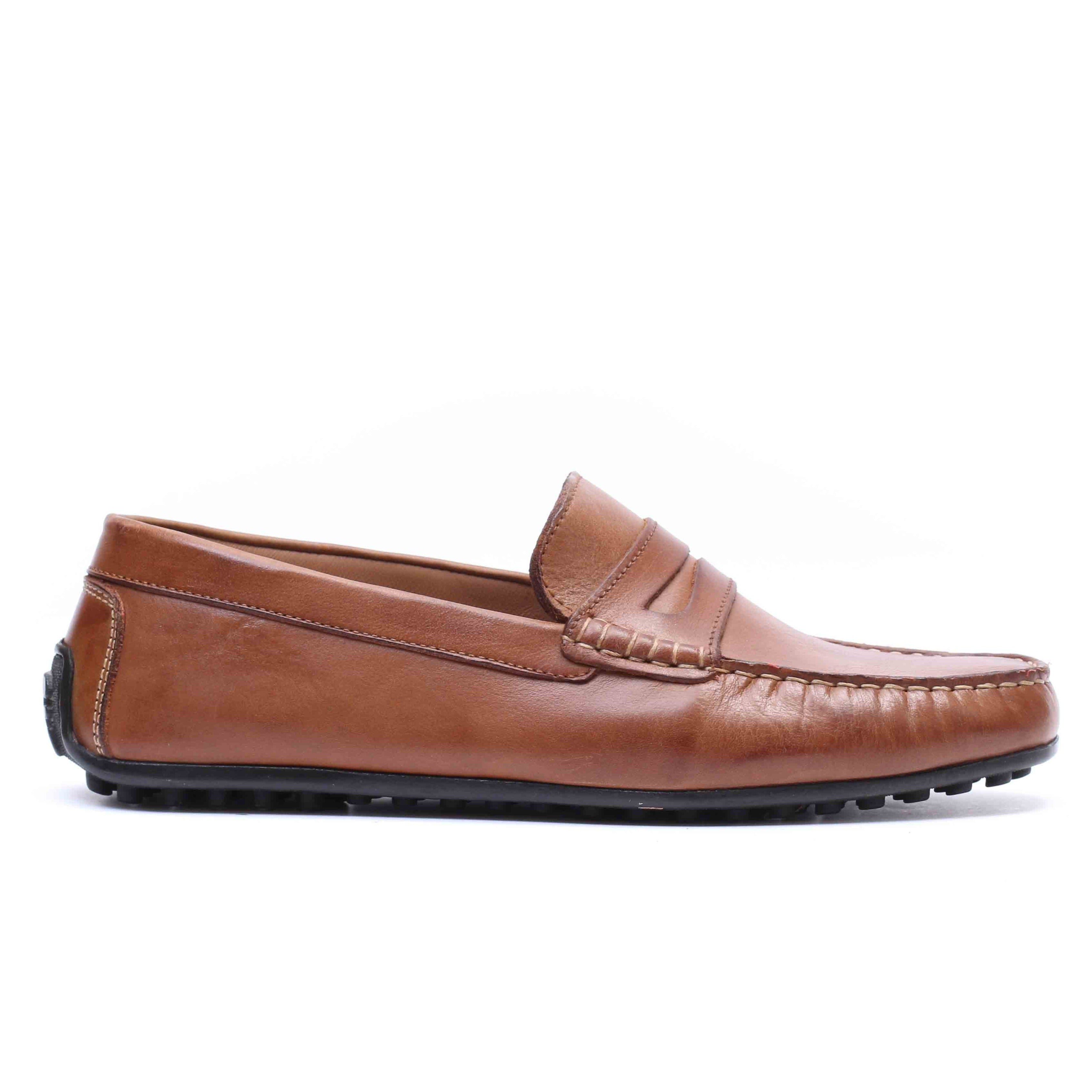 Mocassin en cuir Tabac  - 001