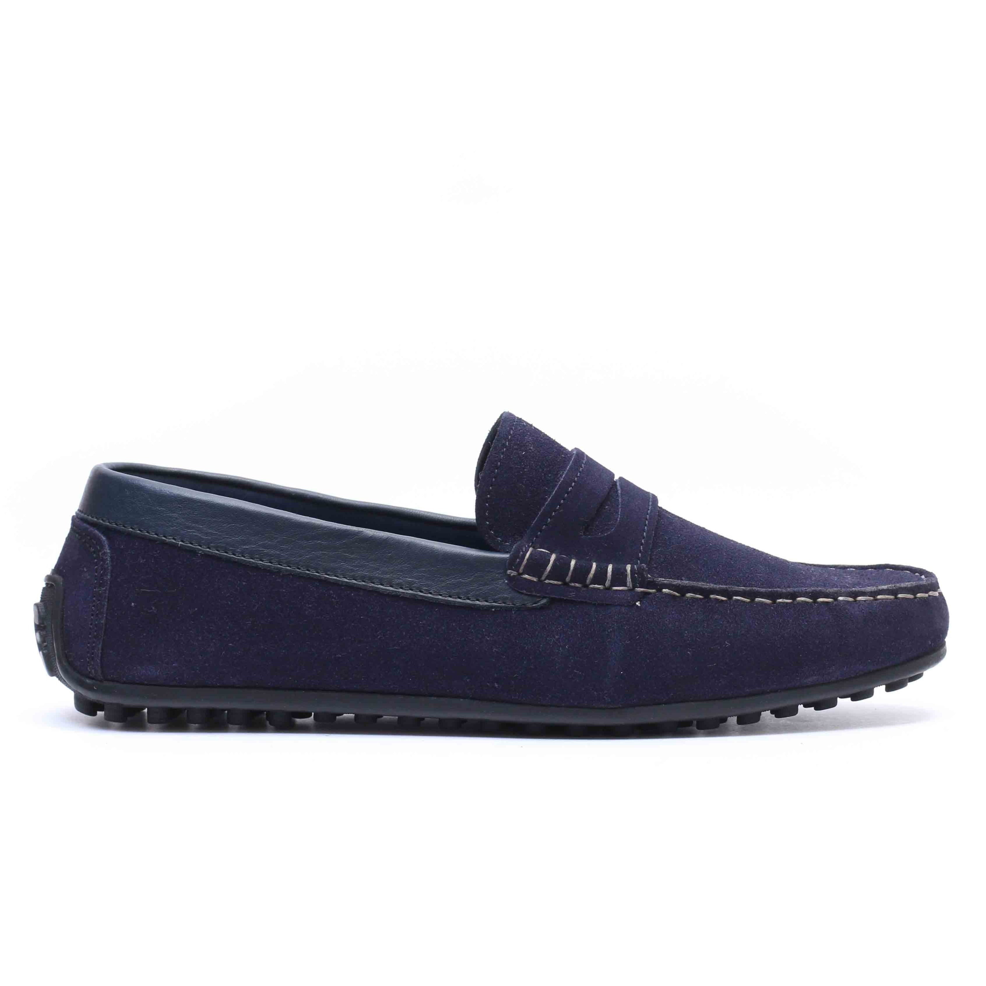 Mocassin en daim Bleu 001