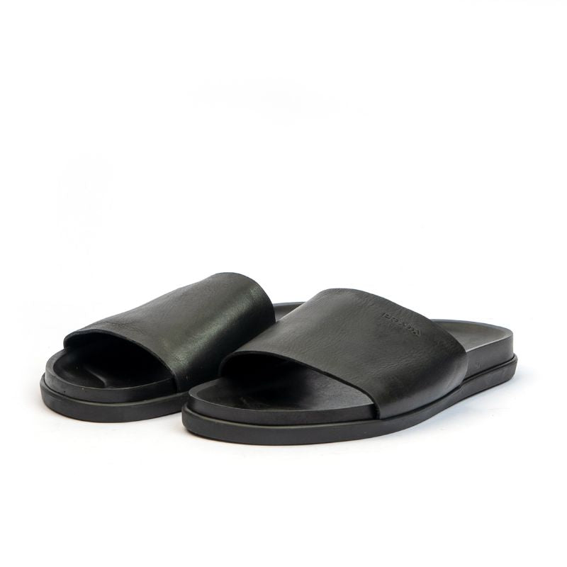 010 Sandales Homme en cuir Noir