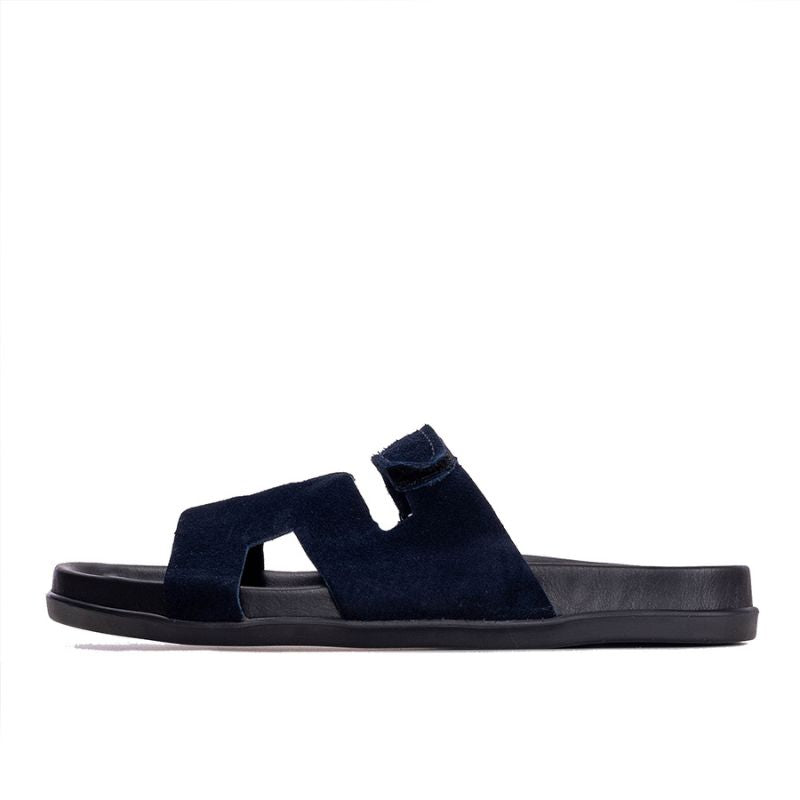 009 Sandales Homme en daim Bleu