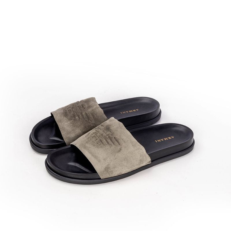 008 Sandales Homme en daim Gris